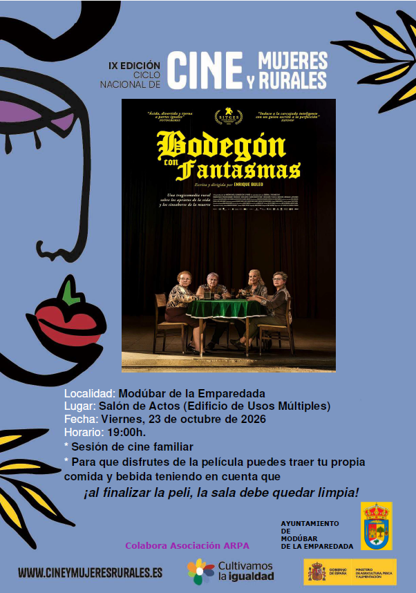 IX EDICIÓN CICLO NACIONAL DE CINE Y MUJERES RURALES EN MODÚBAR DE LA EMPAREDADA_ BODEGÓN DE FANTASTAS
